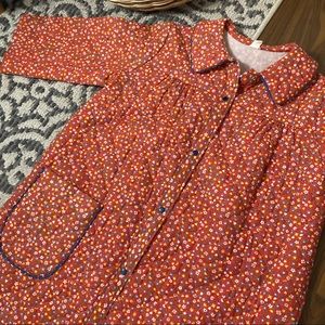 Red Floral Quilted House Coat Robe